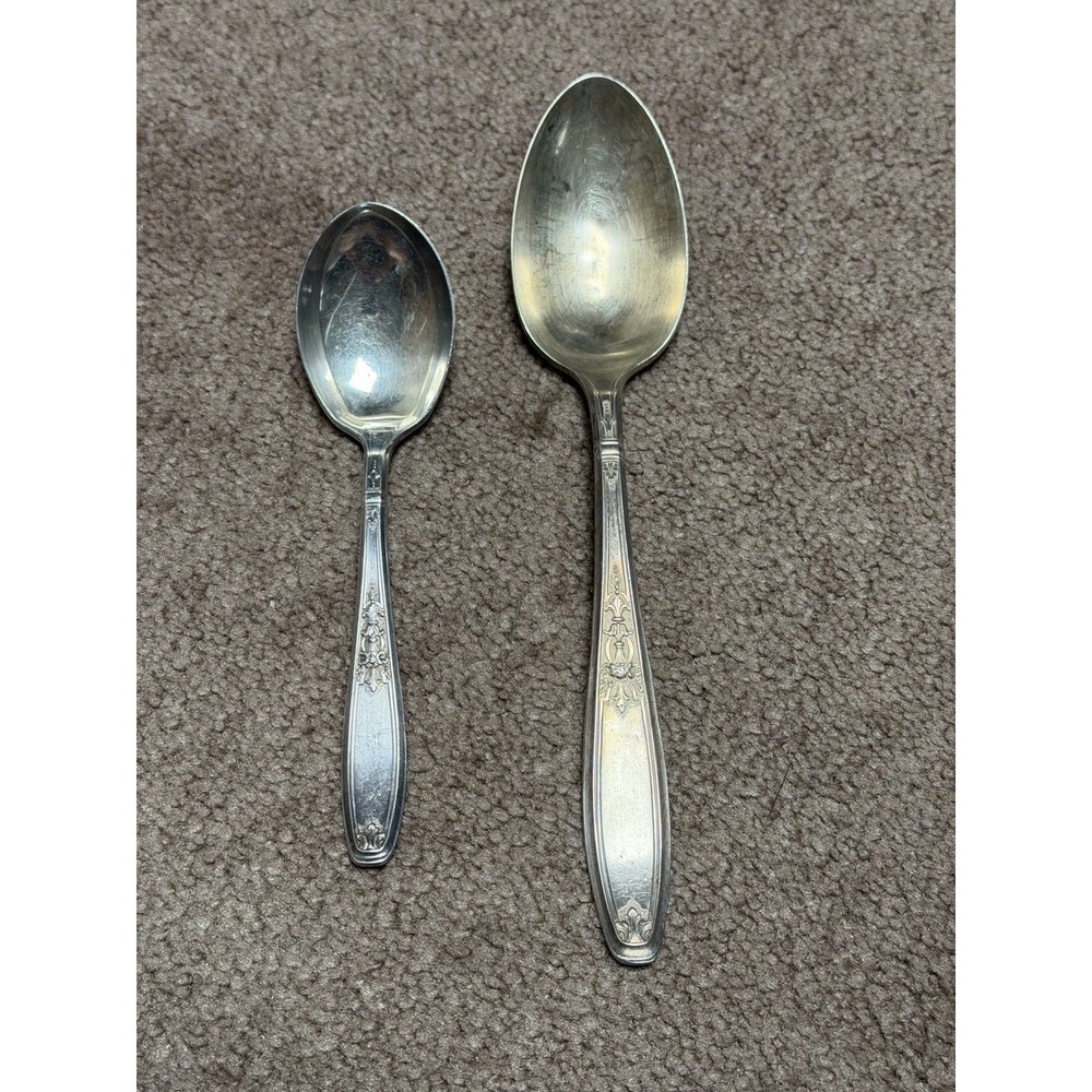 Flatware 1847 Rogers Bros Ambassador Pattern Silverplate 2 Spoons Vintage